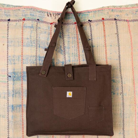 Upcycled handmade carhartt canvas tote bag - Picture 1 of 7